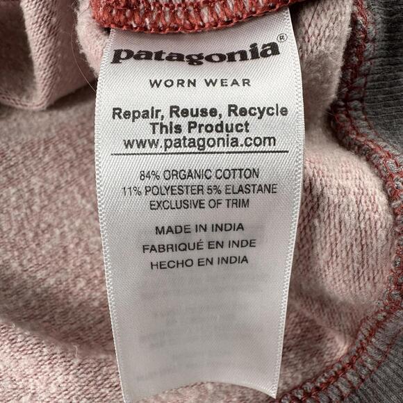 Patagonia Sweatshirt Mens Large Red Gray Up Out Midweight Crewneck Chest Hit - Picture 6 of 7